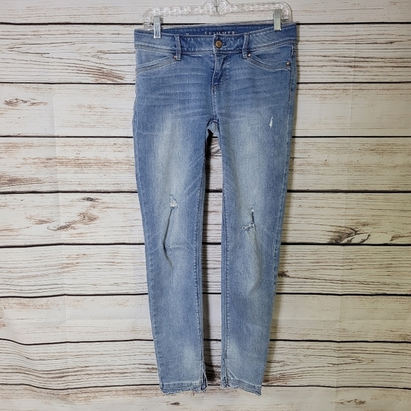 WHBM Distressed Skimmer Jeans Size 2 Long - Picture 4 of 8